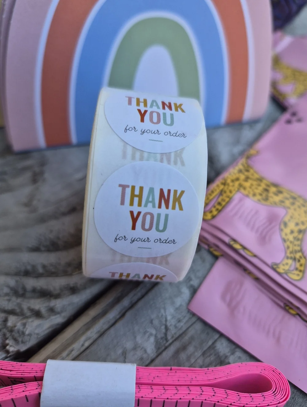 SELLER'S SHIPPING BUNDLE! POLYMAILERS*THANK YOU CARDS*STICKERS* MEASURING TAPE